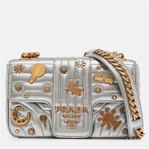 prada silver crossbody bag|prada diagramme shoulder bag.